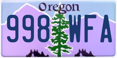 OR license plate 998WFA