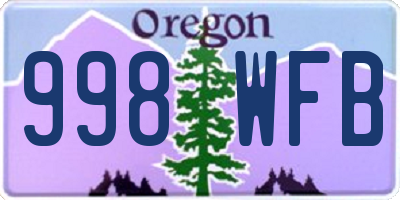 OR license plate 998WFB