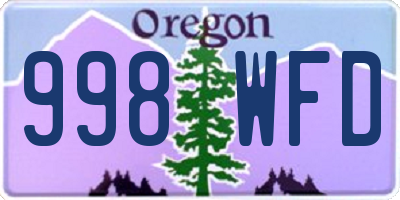 OR license plate 998WFD