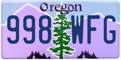 OR license plate 998WFG