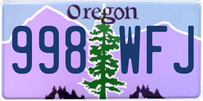 OR license plate 998WFJ