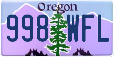 OR license plate 998WFL