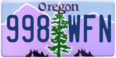 OR license plate 998WFN