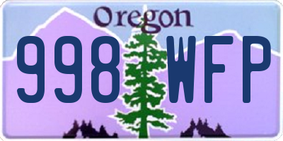 OR license plate 998WFP