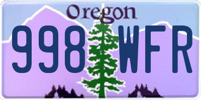 OR license plate 998WFR