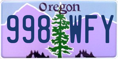 OR license plate 998WFY