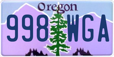 OR license plate 998WGA