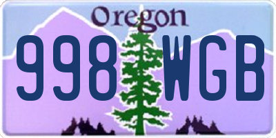 OR license plate 998WGB
