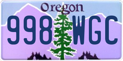 OR license plate 998WGC
