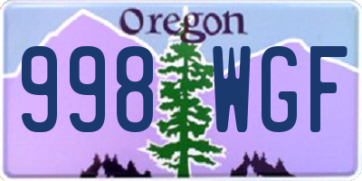 OR license plate 998WGF