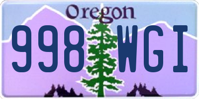 OR license plate 998WGI