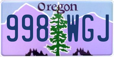 OR license plate 998WGJ
