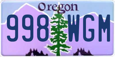 OR license plate 998WGM