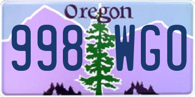 OR license plate 998WGO