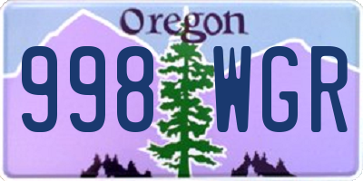 OR license plate 998WGR