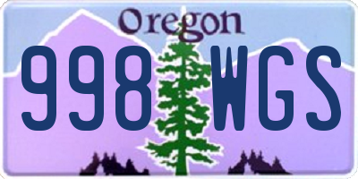 OR license plate 998WGS