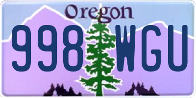 OR license plate 998WGU