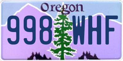 OR license plate 998WHF