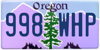 OR license plate 998WHP