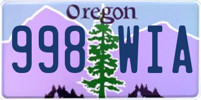 OR license plate 998WIA