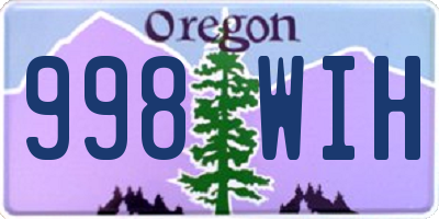 OR license plate 998WIH