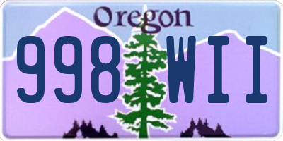 OR license plate 998WII