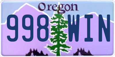 OR license plate 998WIN