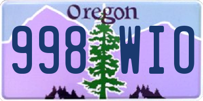 OR license plate 998WIO