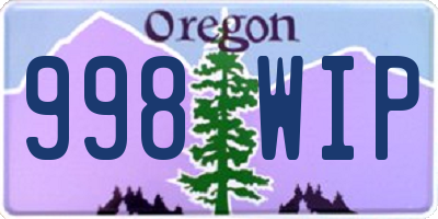 OR license plate 998WIP