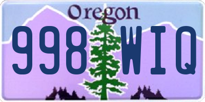 OR license plate 998WIQ