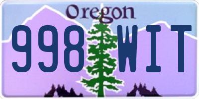 OR license plate 998WIT
