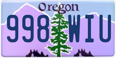 OR license plate 998WIU