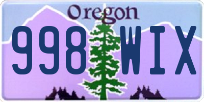 OR license plate 998WIX