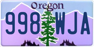OR license plate 998WJA