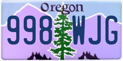 OR license plate 998WJG