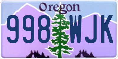 OR license plate 998WJK