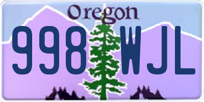 OR license plate 998WJL