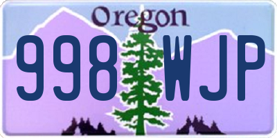 OR license plate 998WJP