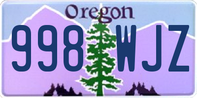 OR license plate 998WJZ