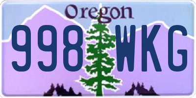 OR license plate 998WKG