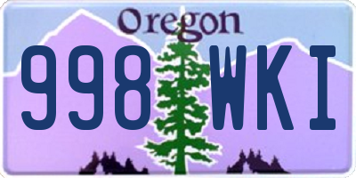 OR license plate 998WKI