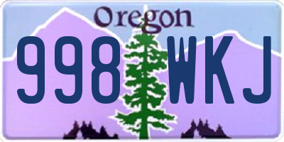 OR license plate 998WKJ