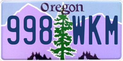 OR license plate 998WKM