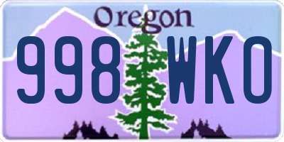 OR license plate 998WKO