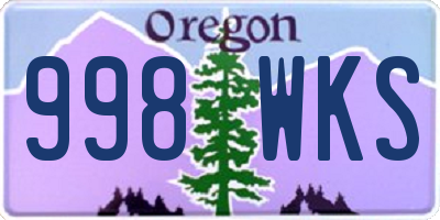OR license plate 998WKS