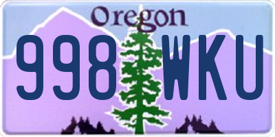 OR license plate 998WKU