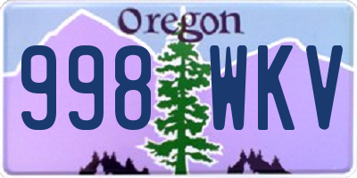 OR license plate 998WKV