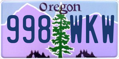 OR license plate 998WKW