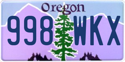 OR license plate 998WKX