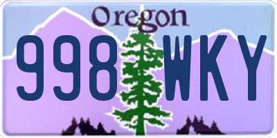 OR license plate 998WKY